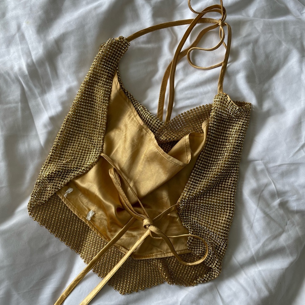 Gold rhinestone top